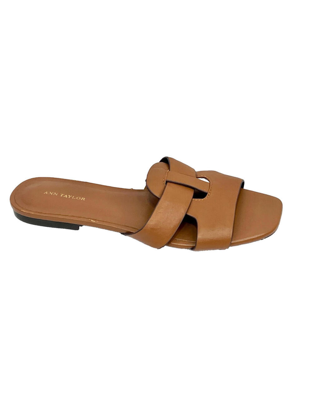 Ann Taylor Women's Size 7 Brown Sandal Slip On Flats CrissCross over the toe